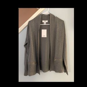 New Gray Cardigan With Zipper Pockets (Magaschoni)
